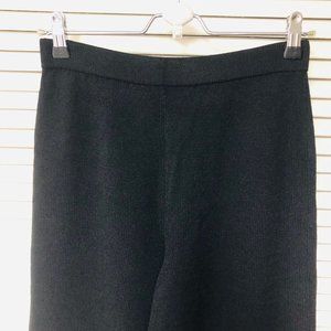 St John Black Caviar Pants 4 Wide Leg 28 Inseam‎ Career High Rise Santana Knit